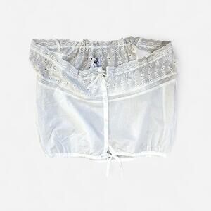 White with jean peasant blouse